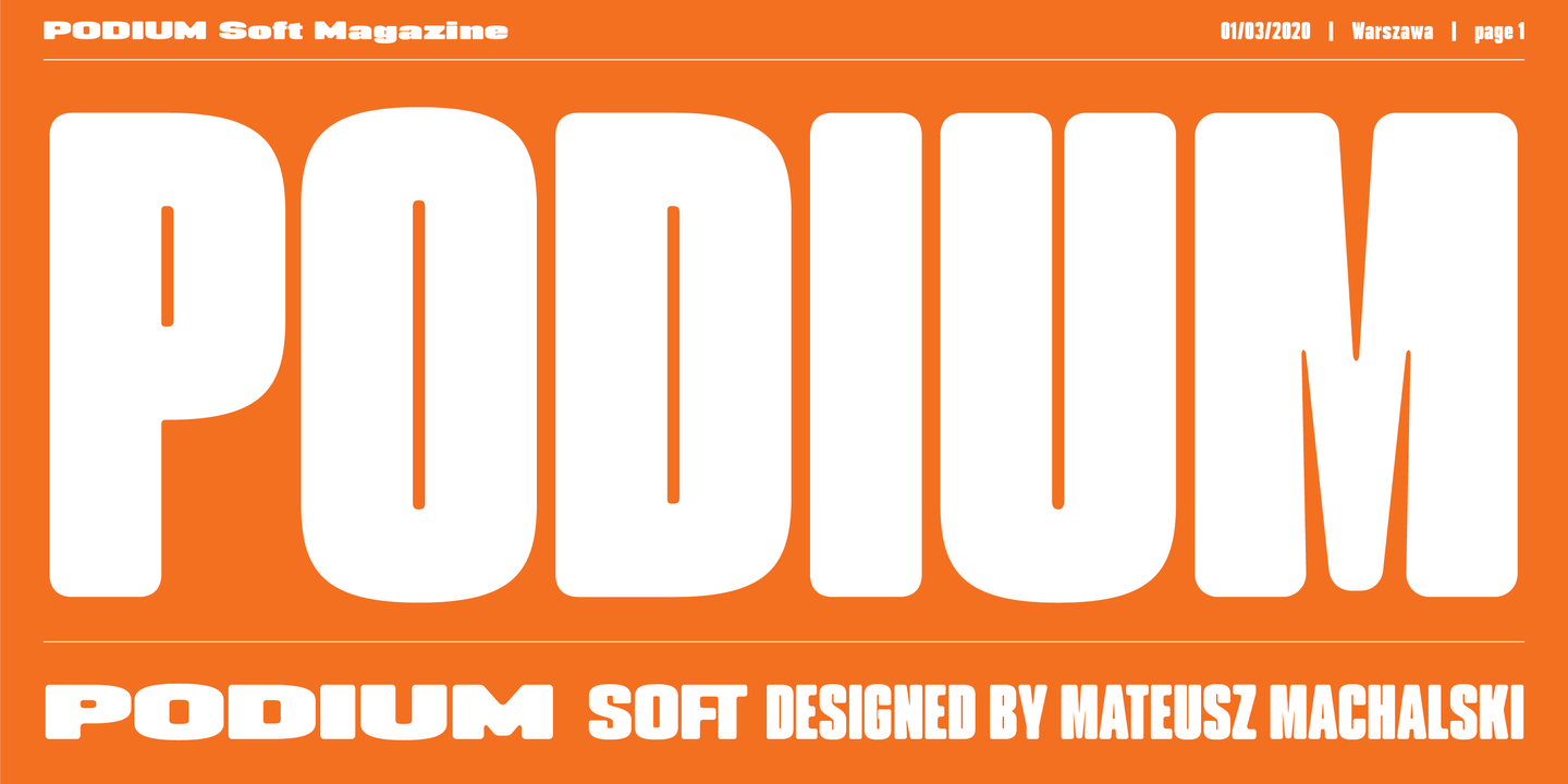 Пример шрифта PODIUM Soft Thin